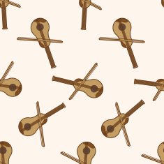 music violin cartoon seamless pattern background