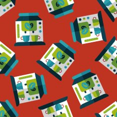 coffee machine flat icon eps10 seamless pattern background N4