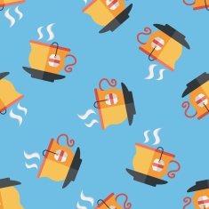 hot tea flat icon eps10 seamless pattern background N3