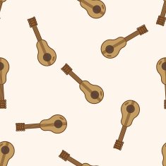 music guitar cartoon seamless pattern background