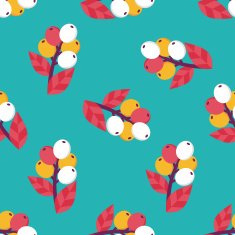 coffee fruit flat icon eps10 seamless pattern background N2