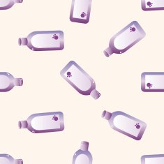 Pet shampoo 10 cartoon seamless pattern background