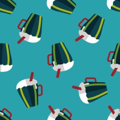 hot milk cream coffee flat icon eps10 seamless pattern background N3