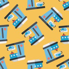 coffee machine flat icon eps10 seamless pattern background N7