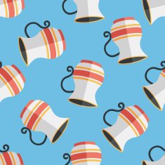 tea pot flat icon eps10 seamless pattern background N5
