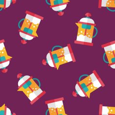 tea pot flat icon eps10 seamless pattern background N7