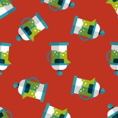 tea pot flat icon eps10 seamless pattern background N9