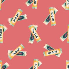 sugar packet flat icon eps10 seamless pattern background