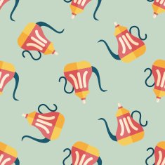 tea pot flat icon eps10 seamless pattern background N10