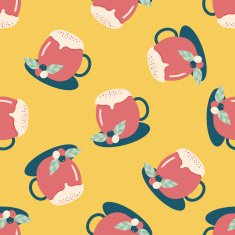 hot milk cream coffee flat icon eps10 seamless pattern background N4