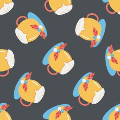 hot milk cream coffee flat icon eps10 seamless pattern background N6