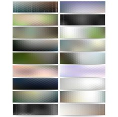 Abstract hexagonal headers set blurred design vector web banners collection N5
