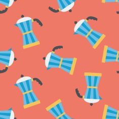 coffee kettle flat icon eps10 seamless pattern background N7