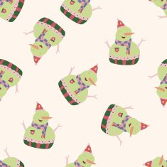 snowman cartoon seamless pattern background N2