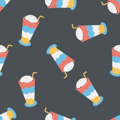 iced floating coffee flat icon eps10 seamless pattern background N3