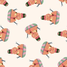 snowman cartoon seamless pattern background N7