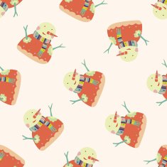 snowman cartoon seamless pattern background N10