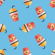 frappucino flat icon eps10 seamless pattern background N3