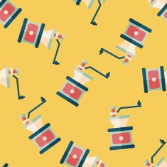 grinding coffee machine flat icon eps10 seamless pattern background N5
