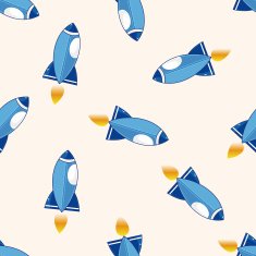 spaceship cartoon seamless pattern background N73