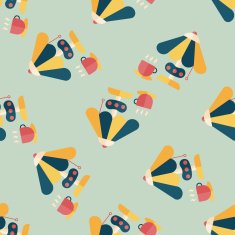 coffee time flat icon eps10 seamless pattern background