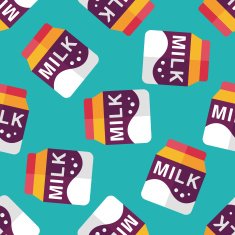 milk package flat icon eps10 seamless pattern background N2