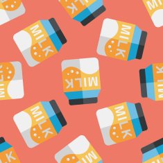 milk package flat icon eps10 seamless pattern background N3