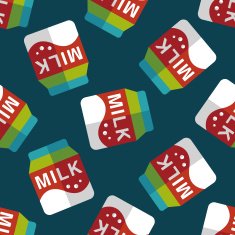 milk package flat icon eps10 seamless pattern background N4