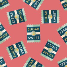 sugar packet flat icon eps10 seamless pattern background N5
