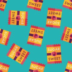 sugar packet flat icon eps10 seamless pattern background N6