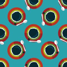 black coffee flat icon eps10 seamless pattern background N3