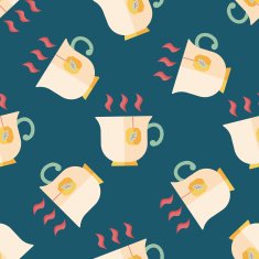 hot tea flat icon eps10 seamless pattern background N9
