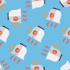 hot tea flat icon eps10 seamless pattern background N10