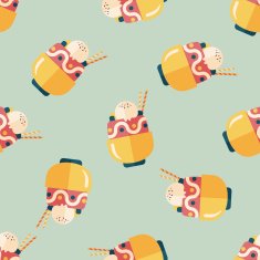 sundae flat icon eps10 seamless pattern background