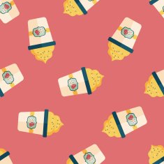 milk cream coffee flat icon eps10 seamless pattern background N3