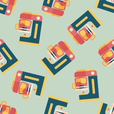 coffee machine flat icon eps10 seamless pattern background N21