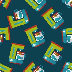 coffee machine flat icon eps10 seamless pattern background N24