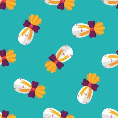 Chinese New Year gifts flat icon eps10 seamless pattern background N2
