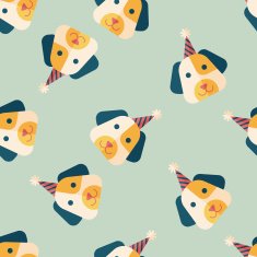 dog birthday flat icon eps10 seamless pattern background