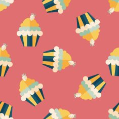 cupcake flat icon eps10 seamless pattern background N5