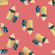 Candle flat icon eps10 seamless pattern background