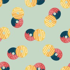 donut flat icon eps10 seamless pattern background N5