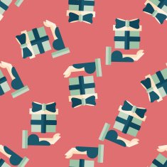 Gift flat icon eps10 seamless pattern background N2