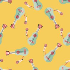 guitar flat icon eps10 seamless pattern background