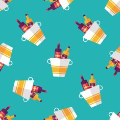 Ice bottle flat icon eps10 seamless pattern background N2
