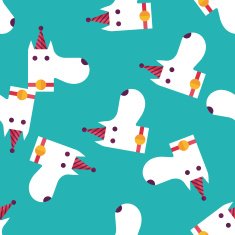 dog birthday flat icon eps10 seamless pattern background N3