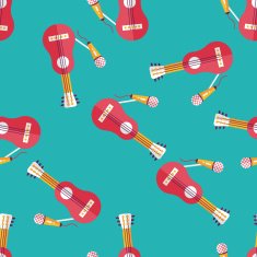 guitar flat icon eps10 seamless pattern background N2
