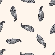 Computer-related equipment usb cable cartoon seamless pattern background