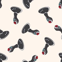 Computer-related equipment joysticks cartoon seamless pattern background