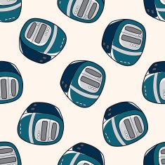 Computer-related equipment host computer cartoon seamless pattern background